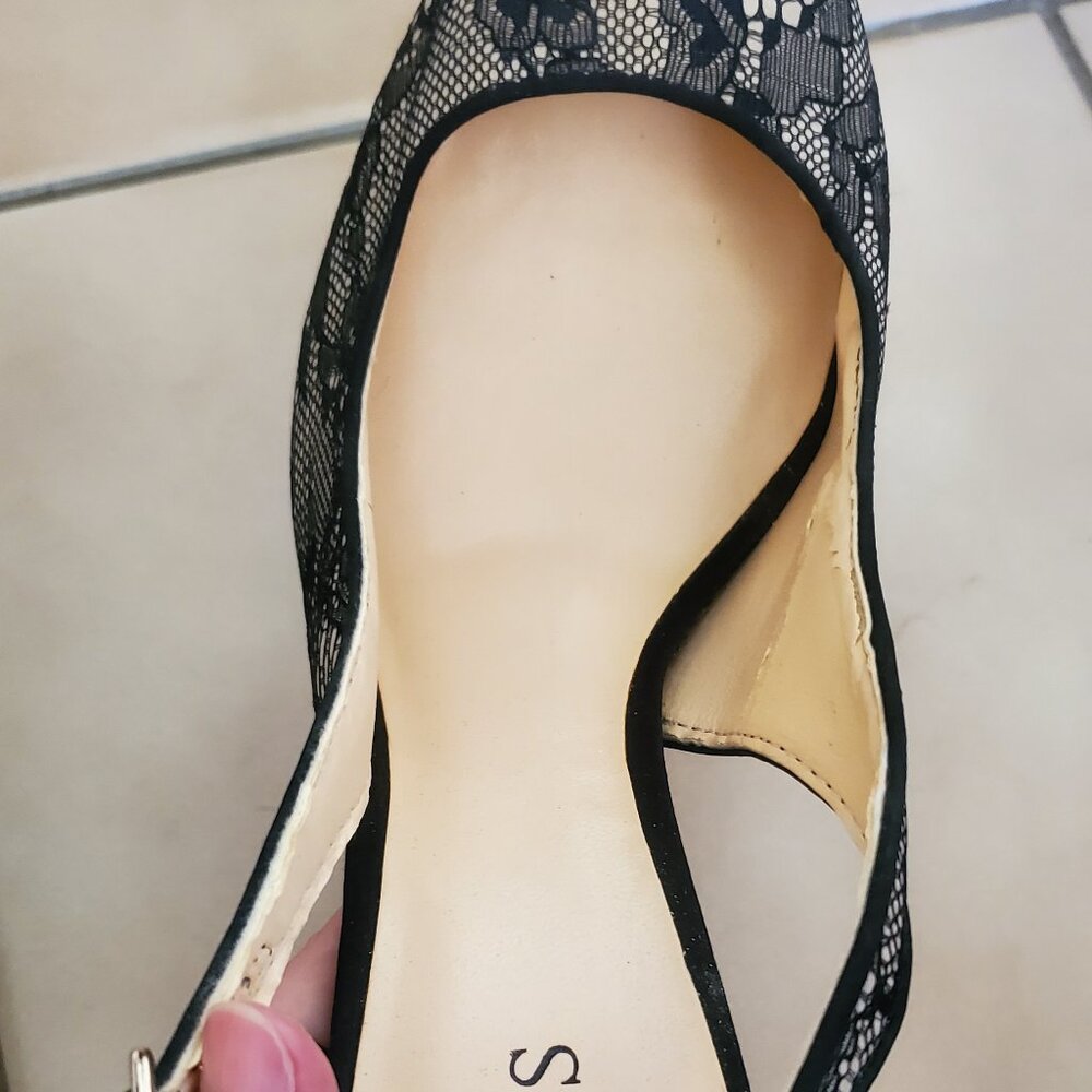 GUESS Black Lace Peep Toe Heels – Size 10 – NWOT - Picture 9 of 15